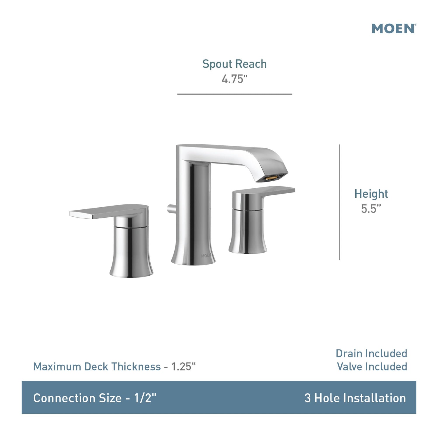 MOEN Genta LX TV6708BN Two-Handle Widespread Bathroom Sink Faucet in Brushed Nickel (Valve Included)