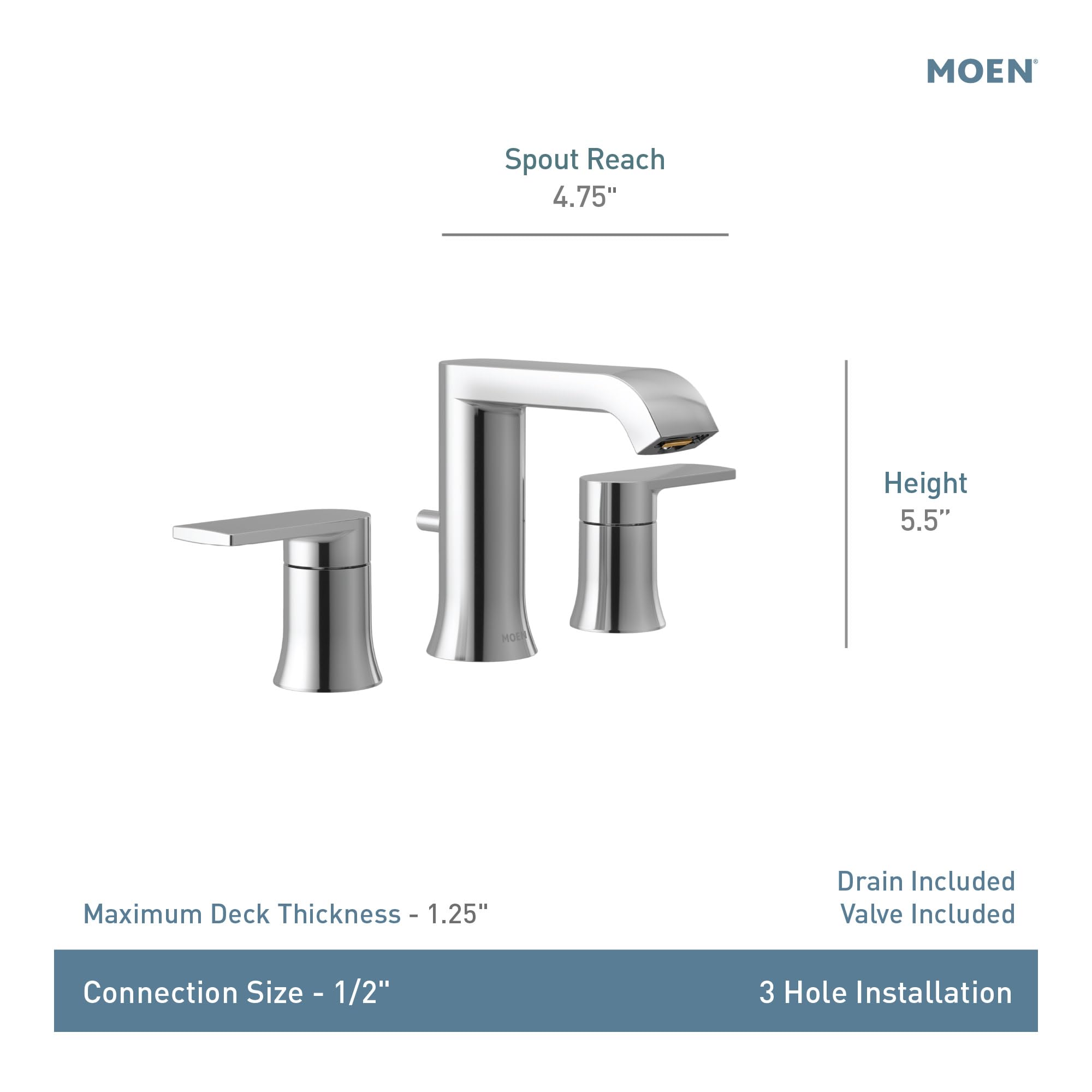 MOEN Genta LX TV6708BN Two-Handle Widespread Bathroom Sink Faucet in Brushed Nickel (Valve Included)