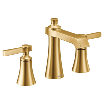MOEN Flara TVS6984BG Two-Handle 8-Inch Widespread Bathroom Faucet in Brushed Gold (Valve Included)