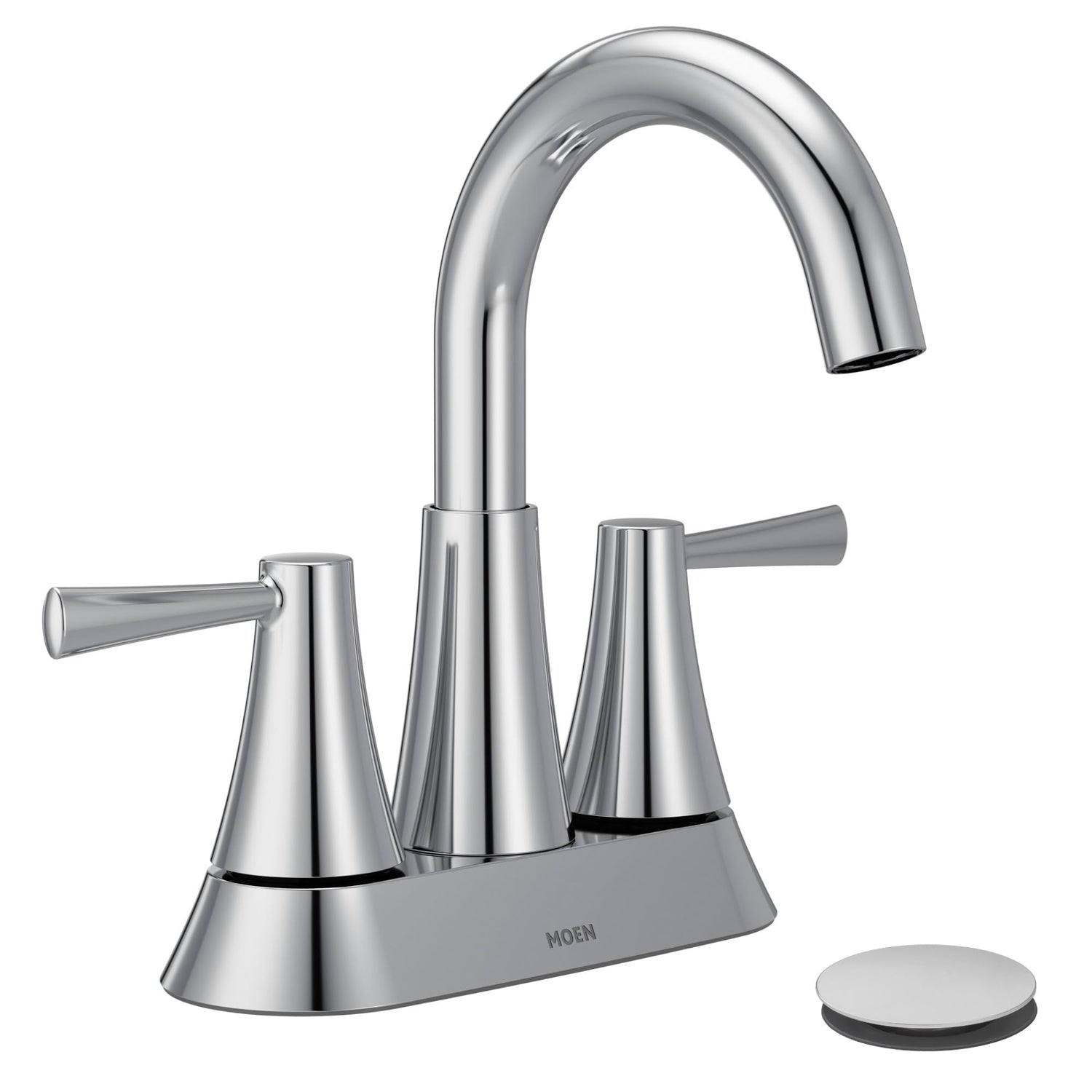 MOEN Ronan 84022 Two-Handle 4-Inch Centerset Bathroom Faucet in Chrome (Drain Included)