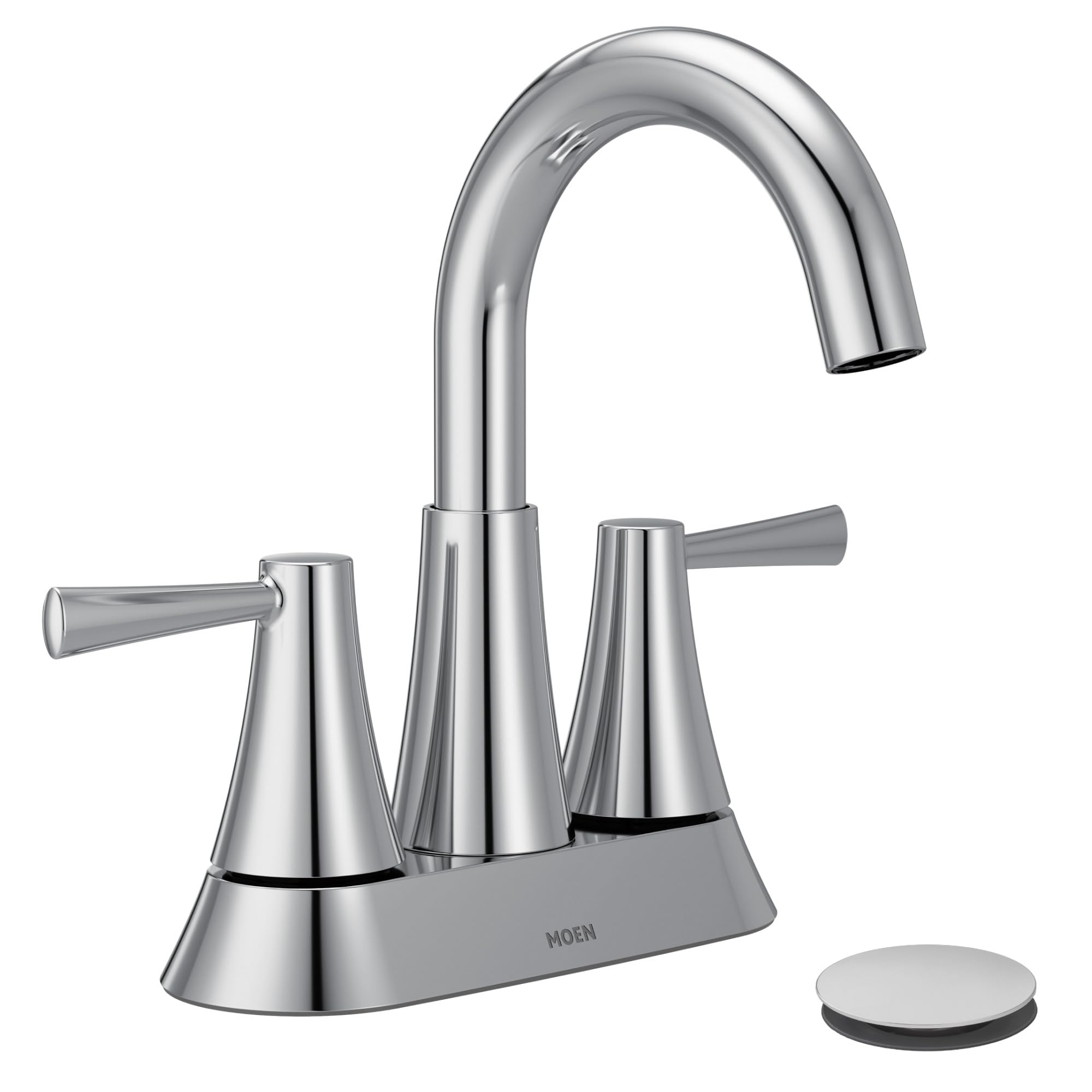 MOEN Ronan 84022 Two-Handle 4-Inch Centerset Bathroom Faucet in Chrome (Drain Included)