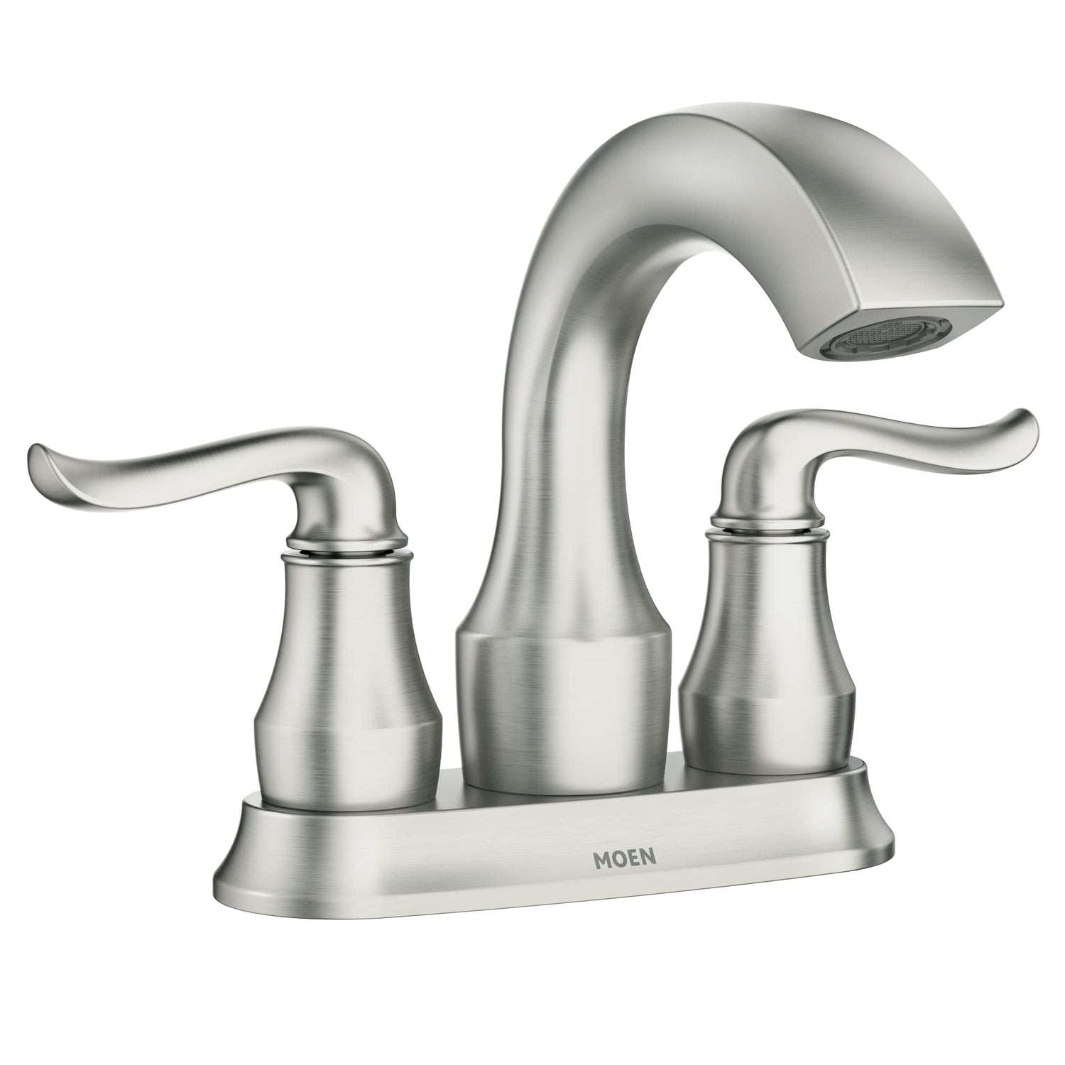 MOEN Hamden 84300SRN Two-Handle 4-inch Centerset Bathroom Faucet in Spot Resist Brushed Nickel