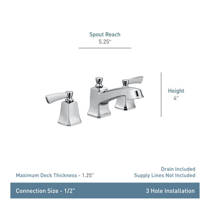 MOEN Conway 84926 Two Handle Widespread Bathroom Sink Faucet in Chrome (Valve Included)