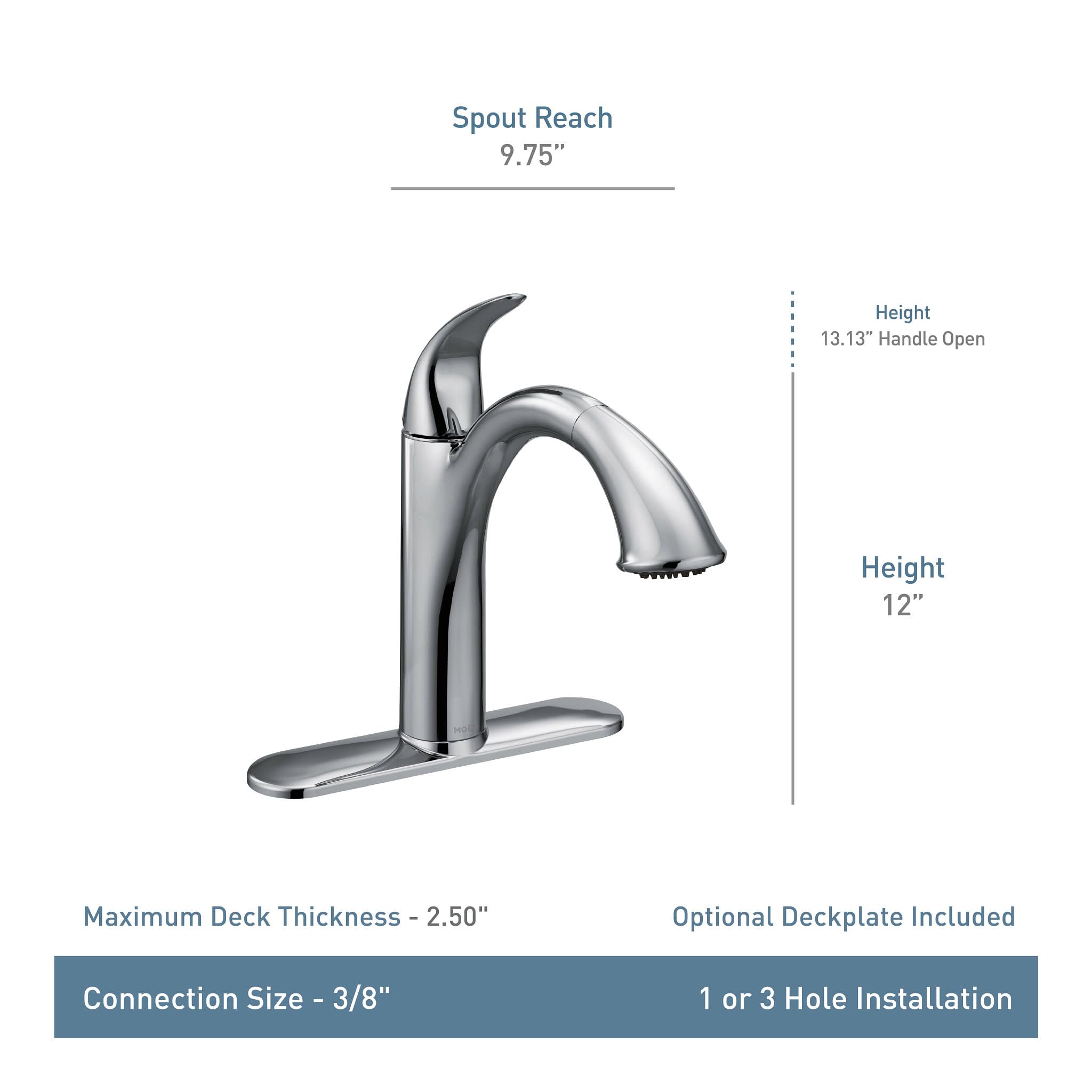 MOEN Camerist 7545ORB One-Handle Single Hole Kitchen Faucet with Pullout Spout in Oil-Rubbed Bronze (Deck Plate Included)