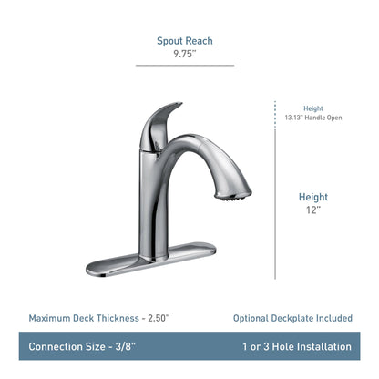 MOEN Camerist 7545ORB One-Handle Single Hole Kitchen Faucet with Pullout Spout in Oil-Rubbed Bronze (Deck Plate Included)
