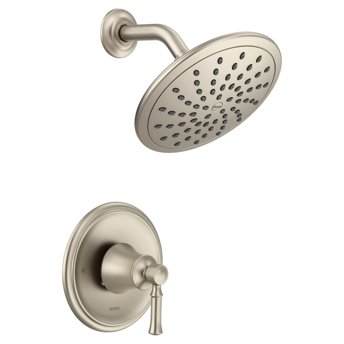 MOEN Dartmoor T2282EPBN Posi-Temp Rain Shower Single-Handle Shower Faucet Trim Kit in Brushed Nickel (Valve Not Included)