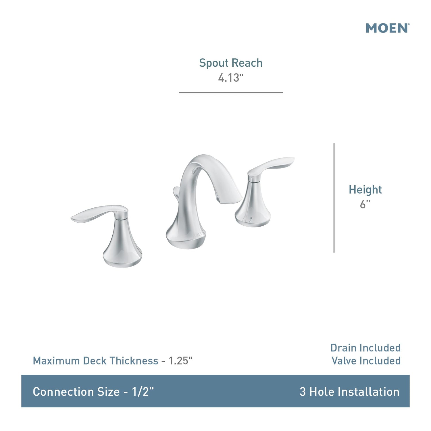 MOEN Eva TV6420BN Two-Handle High Arc Widespread Bathroom Sink Faucet in Brushed Nickel (Valve Included)