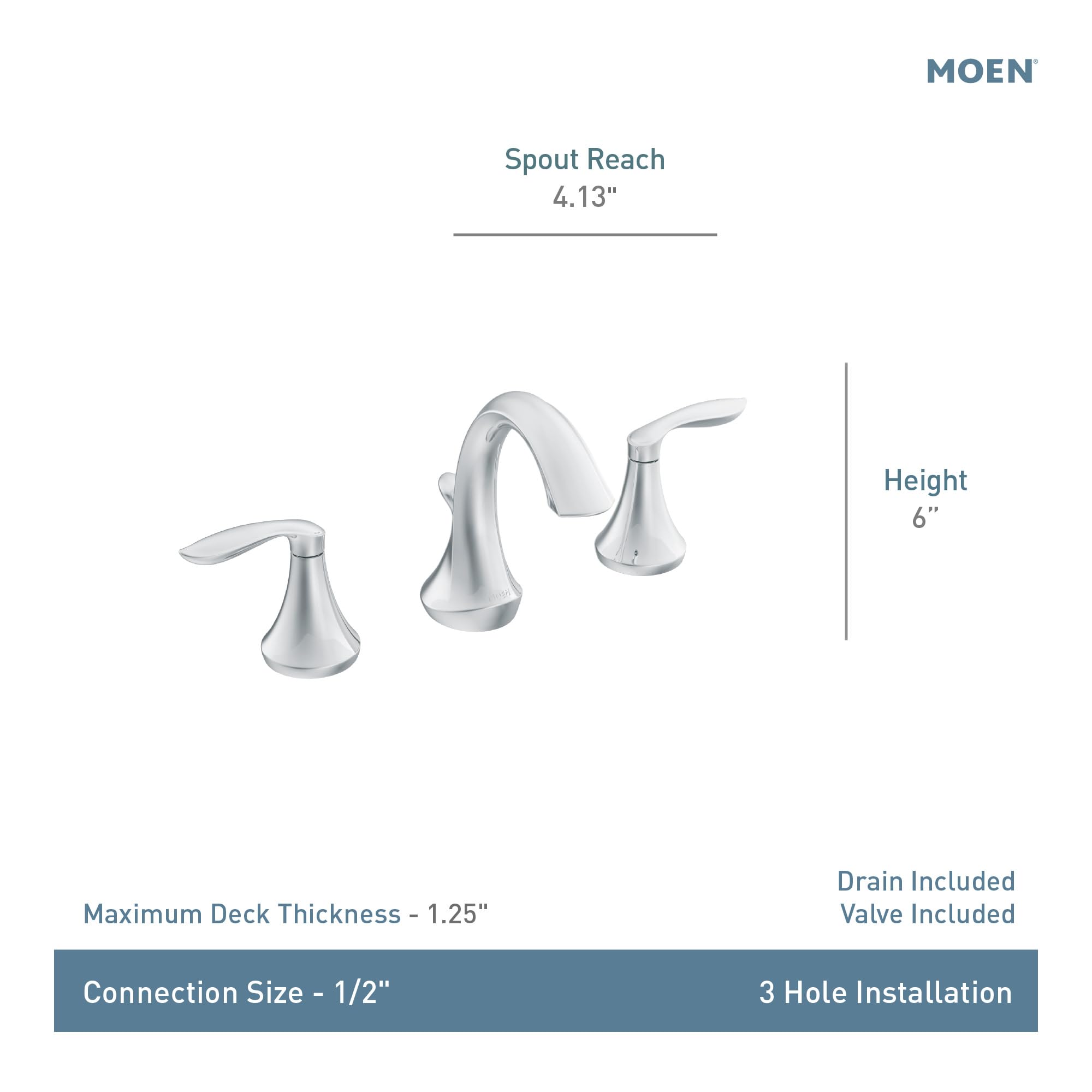 MOEN Eva TV6420ORB Two-Handle Widespread Bathroom Sink Faucet in Oil-Rubbed Bronze (Valve Included)