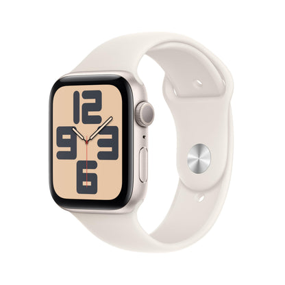 Apple Watch SE (2nd Gen) [GPS 44mm] Smartwatch with Starlight Aluminum Case with Starlight Sport Band S/M. Fitness &amp; Sleep Tracker, Crash Detection, Heart Rate Monitor