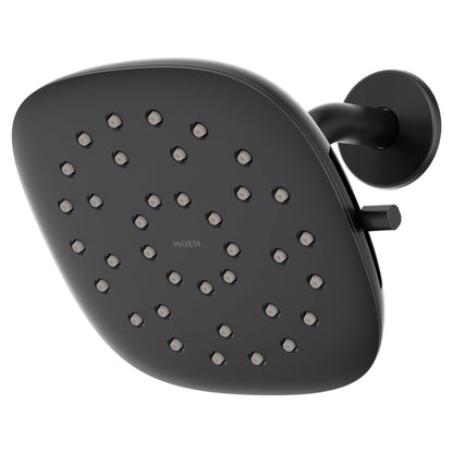 Moen Verso Eco-Performance Infiniti Dial Square Rain Shower Head, 6-Inch Diameter Spray Head, Matte Black, 220R4EPBL