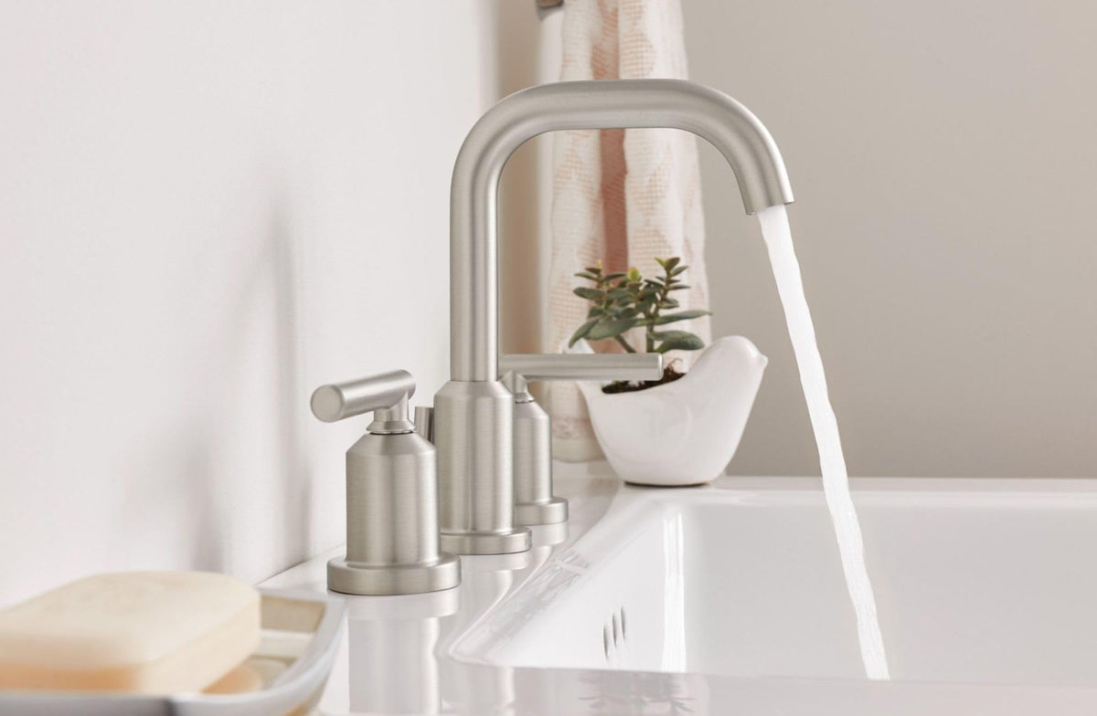 MOEN Gibson WS84229SRN Widespread Bath Faucet in Brushed Nickel (Valve Included)