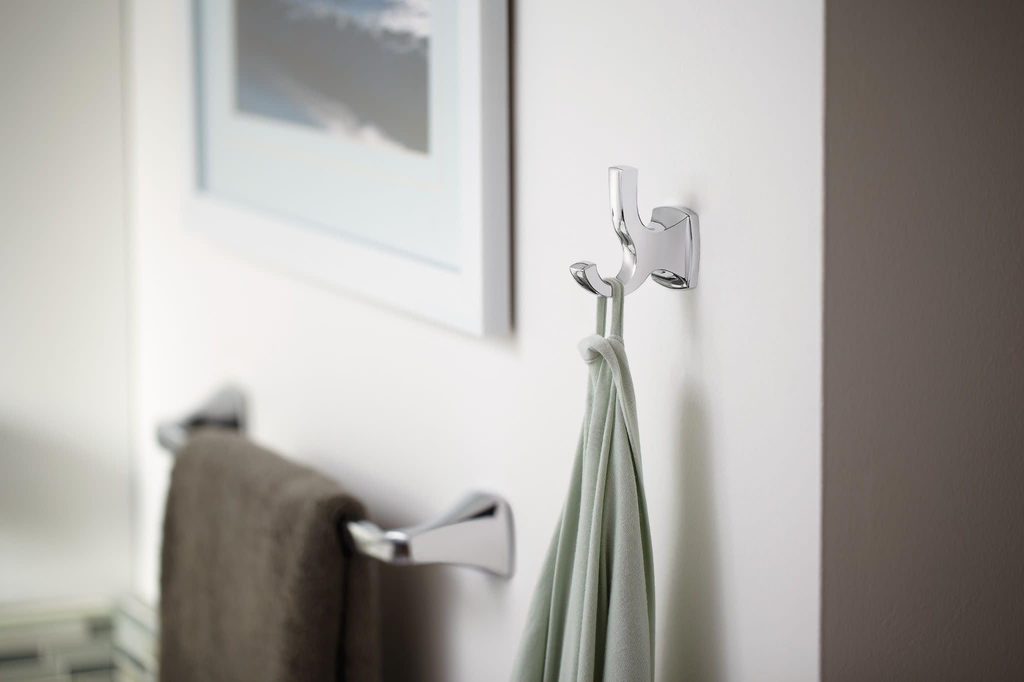 Moen Voss Brushed Nickel 24-Inch Bathroom Towel Bar, Wall Mounted Bath or Hand Hanging Rack, YB5124BN