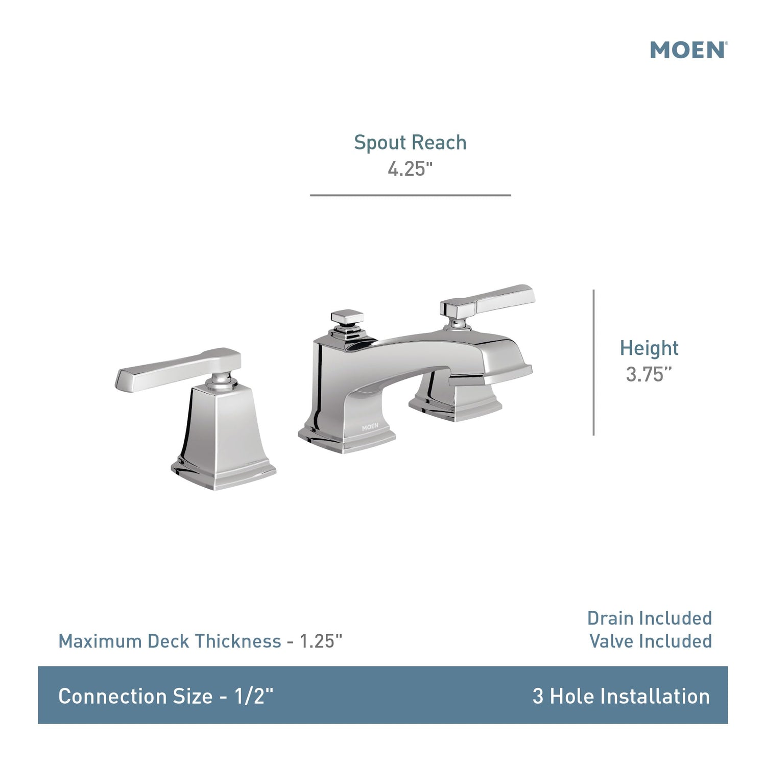 MOEN Boardwalk TV6220BRB Two-Handle High Arc Widespread Bathroom Sink Faucet in Mediterranean Bronze (Valve Included)