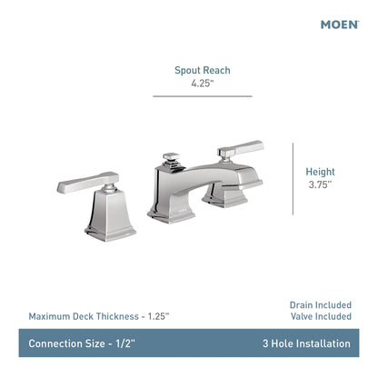 MOEN Boardwalk TV6220BRB Two-Handle High Arc Widespread Bathroom Sink Faucet in Mediterranean Bronze (Valve Included)