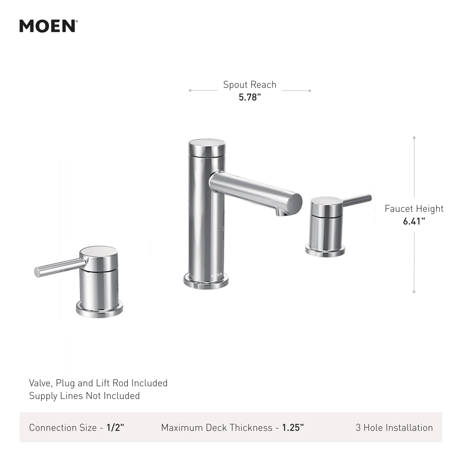 MOEN Align TV6193BG Two-Handle Widespread Bathroom Faucet Trim Kit in Brushed Gold (Valve Included)