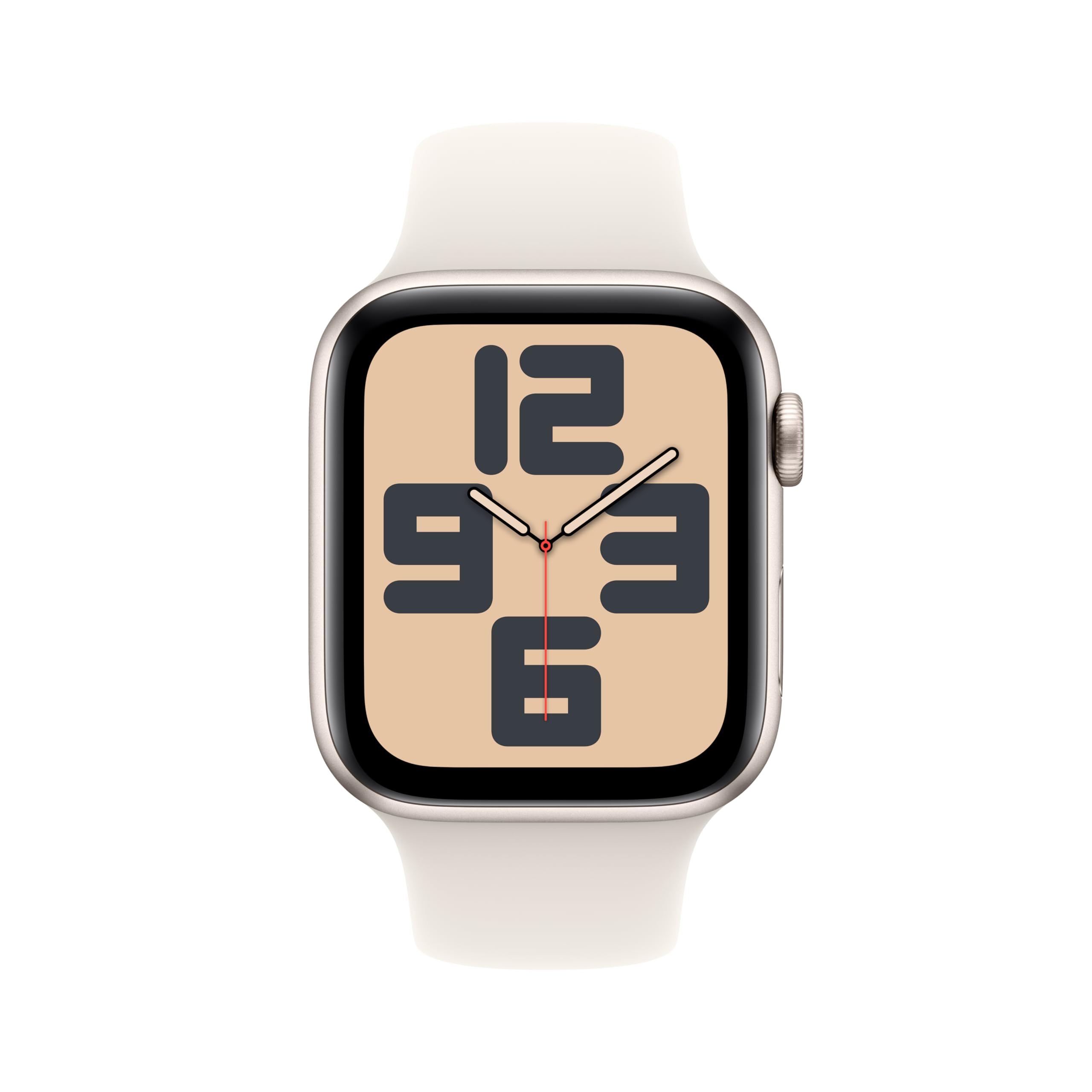 Apple Watch SE (2nd Gen) [GPS 44mm] Smartwatch with Starlight Aluminum Case with Starlight Sport Band S/M. Fitness &amp; Sleep Tracker, Crash Detection, Heart Rate Monitor