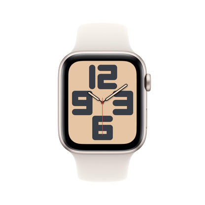 Apple Watch SE (2nd Gen) [GPS 44mm] Smartwatch with Starlight Aluminum Case with Starlight Sport Band S/M. Fitness &amp; Sleep Tracker, Crash Detection, Heart Rate Monitor