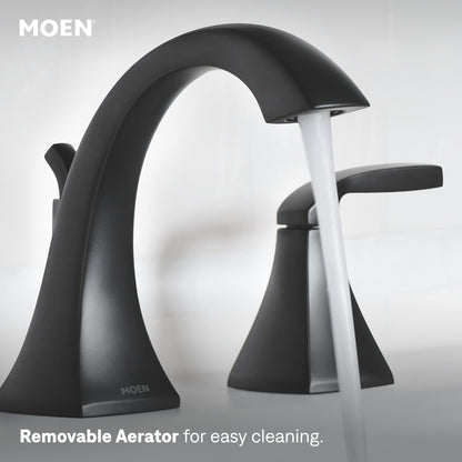 MOEN Voss TV6905BL Widespread Bathroom Sink Faucet, Matte Black (Valve Included)