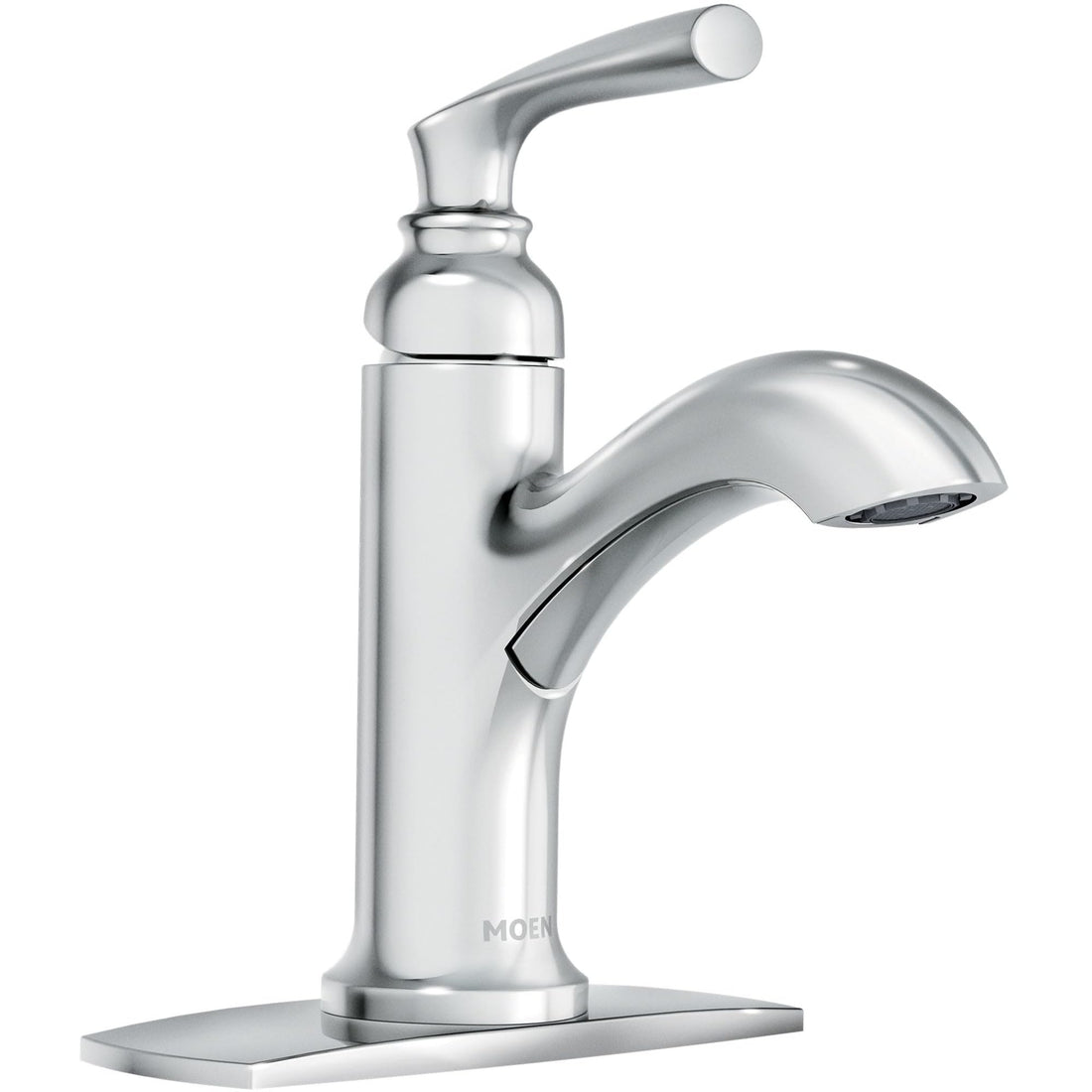 MOEN Hilliard 84535 One-Handle Single-Hole Bathroom Faucet in Chrome (Drain Included)
