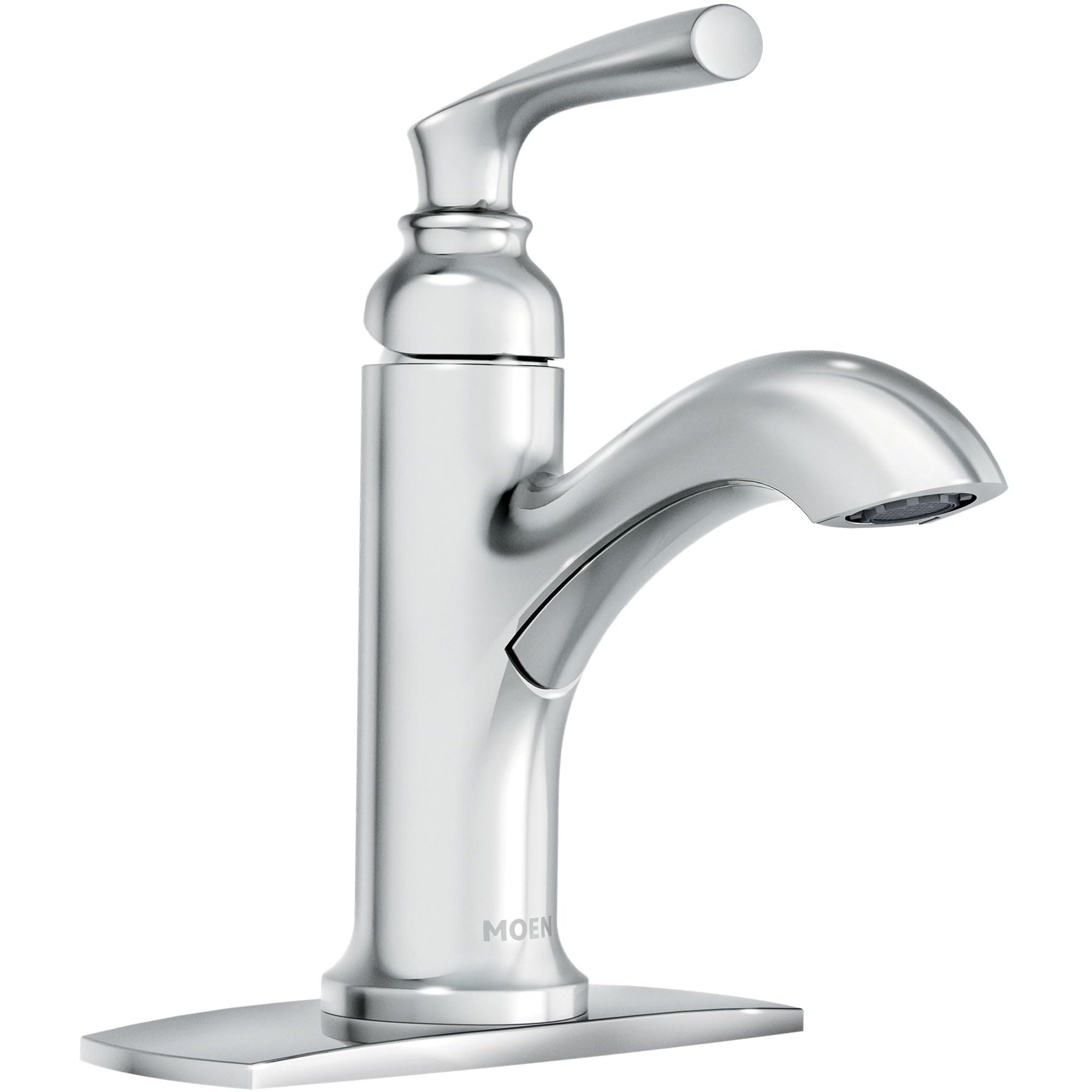 MOEN Hilliard 84535 One-Handle Single-Hole Bathroom Faucet in Chrome (Drain Included)