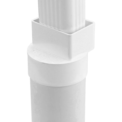 NDS 9P04 PVC Offset Downspout Adapter, Connects 2X3-Inch Downspout to 4-Inch Sewer and Drain Pipe, White