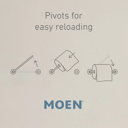 Moen Genta LX Modern Wall Mount Pivoting Toilet Paper Holder for Bathroom, Chrome, BH3808CH