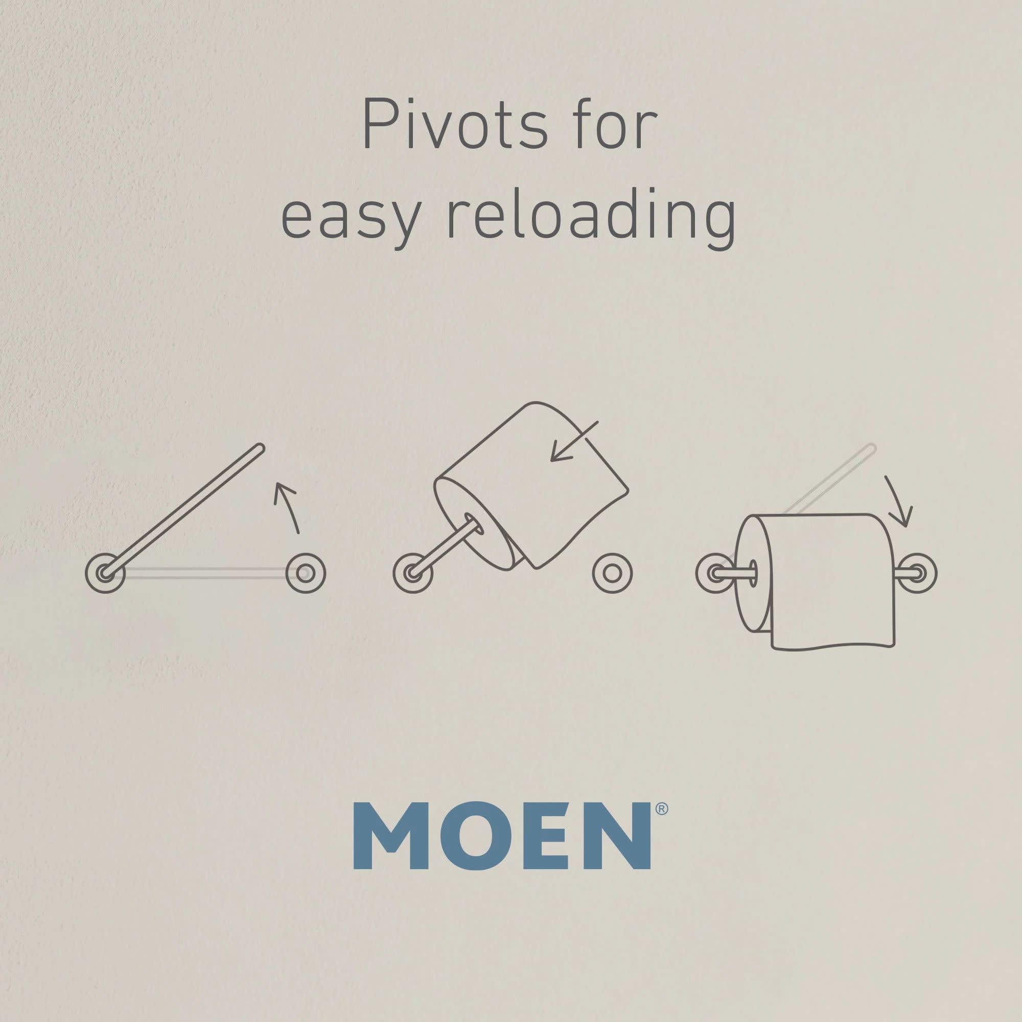 Moen YB5208CH Wynford Double Post Pivoting Toilet Paper Holder, Chrome