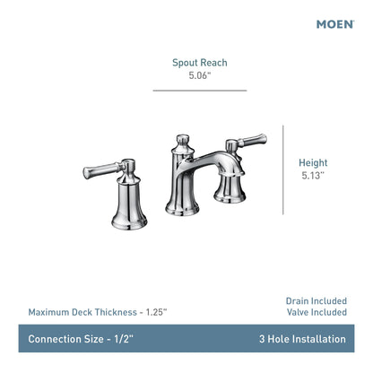 MOEN Dartmoor TV6805ORB Two-Handle 8-Inch Widespread Bathroom Faucet in Oil Rubbed Bronze (Valve Included)