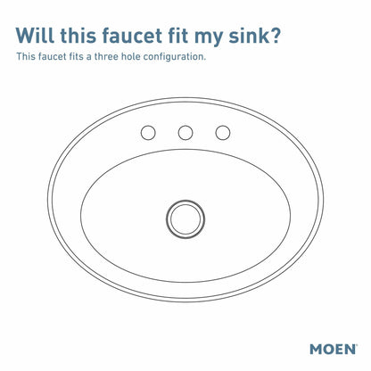 Moen WS84228 Two-Handle High Arc Bathroom Faucet, Chrome