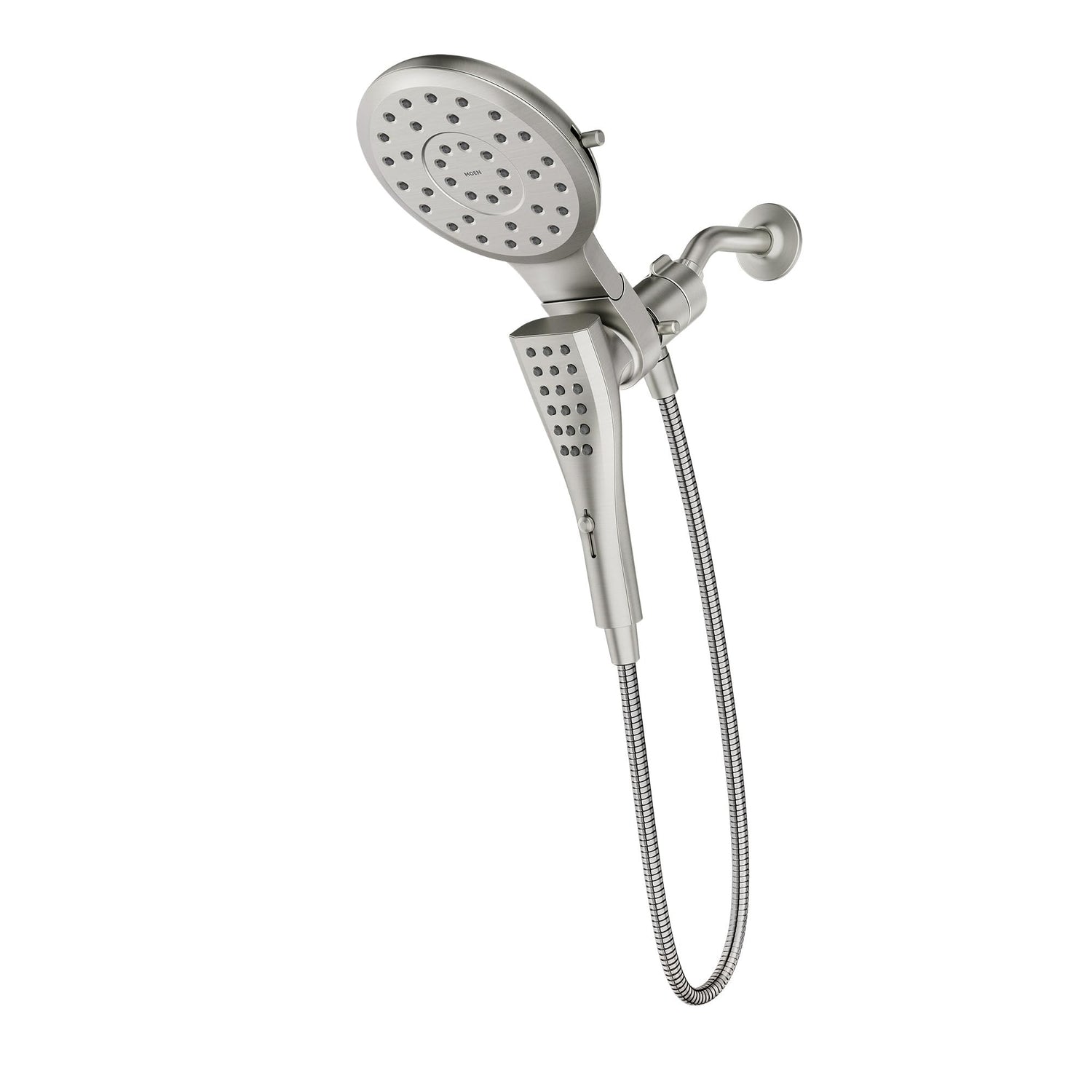 Moen Verso Spot Resist Nickel Round Rain Shower Head and Detachable Handshower Combination with Magnetix Docking System and 60-inch Metal Hose, 220C2SRN