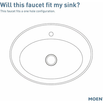 Moen CIA 6221 Single Handle Bathroom Sink Faucet in Chrome (Drain and Deck Plate Included)