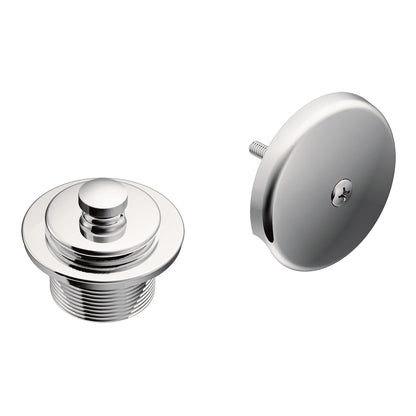 Moen Chrome Push-N-Lock Metal Tub and Shower Drain Kit and Overflow Cover with 1-1/2 Inch Threads, T90331