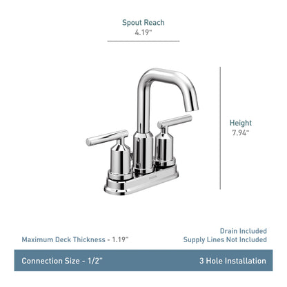 Moen WS84228 Two-Handle High Arc Bathroom Faucet, Chrome