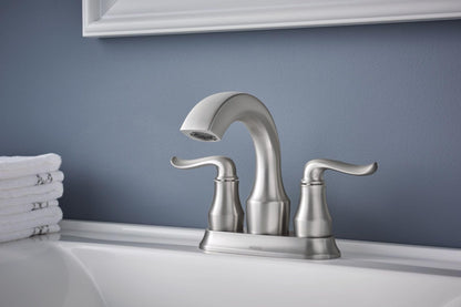 MOEN Hamden 84300SRN Two-Handle 4-inch Centerset Bathroom Faucet in Spot Resist Brushed Nickel