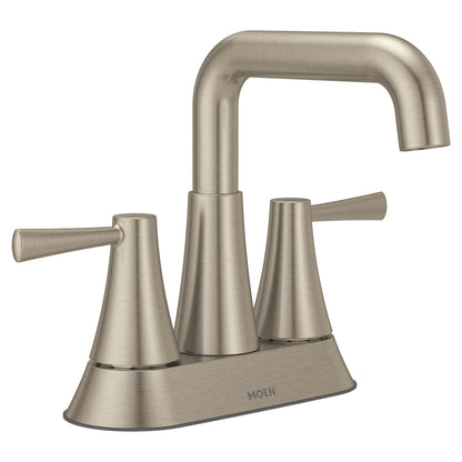 MOEN Ronan 84025SRN Two-Handle 4 in. Centerset Bathroom Faucet in Spot Resist Brushed Nickel