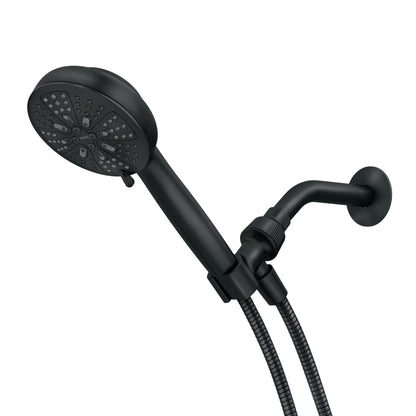 Moen Hydro Energetix Matte Black High Pressure Shower Head with Handheld Sprayer Featuring 8 Spray Settings, 200H0BL