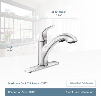 MOEN Medina 87039 One-Handle Pullout Kitchen Faucet with 3-Function Spray Chrome