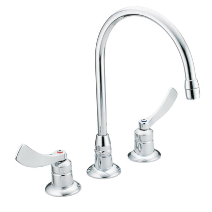 MOEN M-Dura 8225SMF15 Widespread 2-handle High-arc Commercial Handle Bathroom Sink Faucet in Chrome