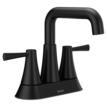 MOEN Ronan 84025BL Centerset Bath Faucet in Matte Black (Drain &amp; Valve Included)