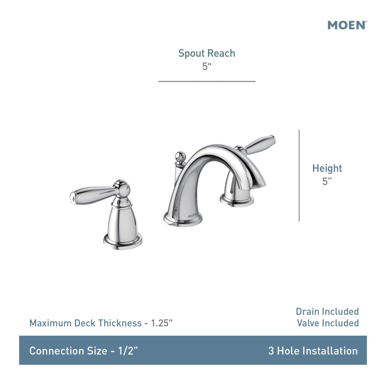 MOEN Brantford TV6620ORB Two-Handle Widespread Bathroom Sink Faucet in Oil-Rubbed Bronze (Valve Included)