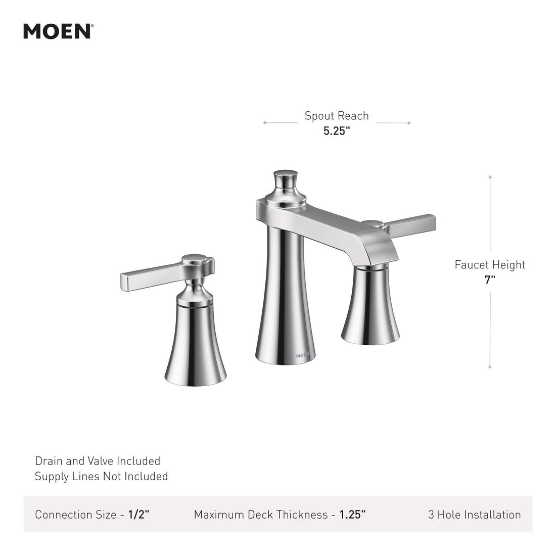 MOEN Flara TVS6984BG Two-Handle 8-Inch Widespread Bathroom Faucet in Brushed Gold (Valve Included)