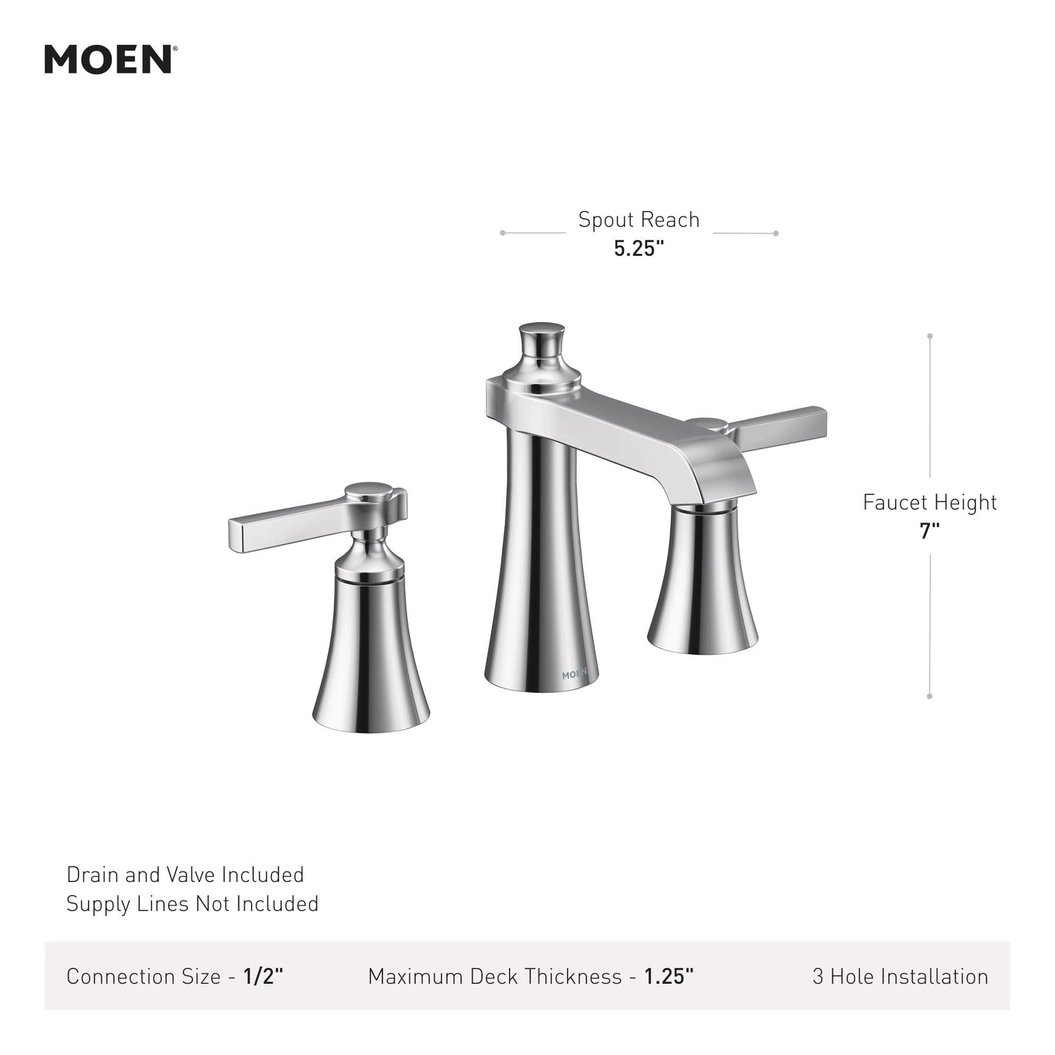 MOEN Flara TVS6984BG Two-Handle 8-Inch Widespread Bathroom Faucet in Brushed Gold (Valve Included)