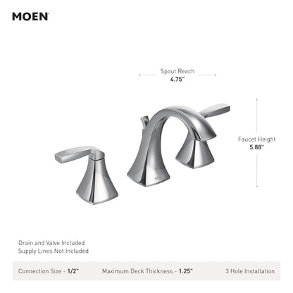 MOEN Voss TV6905ORB Two-Handle Widespread Bathroom Sink Faucet Trim Kit in Oil-Rubbed Bronze (Valve Included)