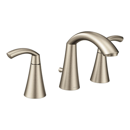 MOEN Glyde TV6173BN Two-Handle High Arc Widespread Bathroom Sink Faucet Brushed Nickel (Valve Included)