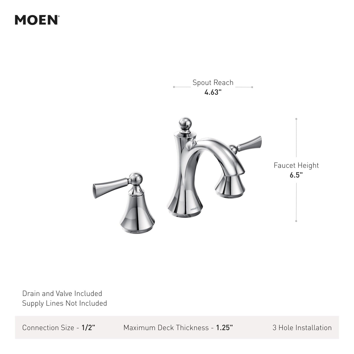 MOEN Wynford TV4520ORB Two-Handle Widespread Bathroom Sink Faucet in Oil-Rubbed Bronze (Valve Included)