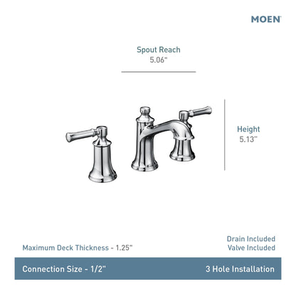 MOEN Dartmoor TV6805BZG Two-Handle 8-Inch Widespread Bathroom Faucet in Bronzed Gold (Valve Included)