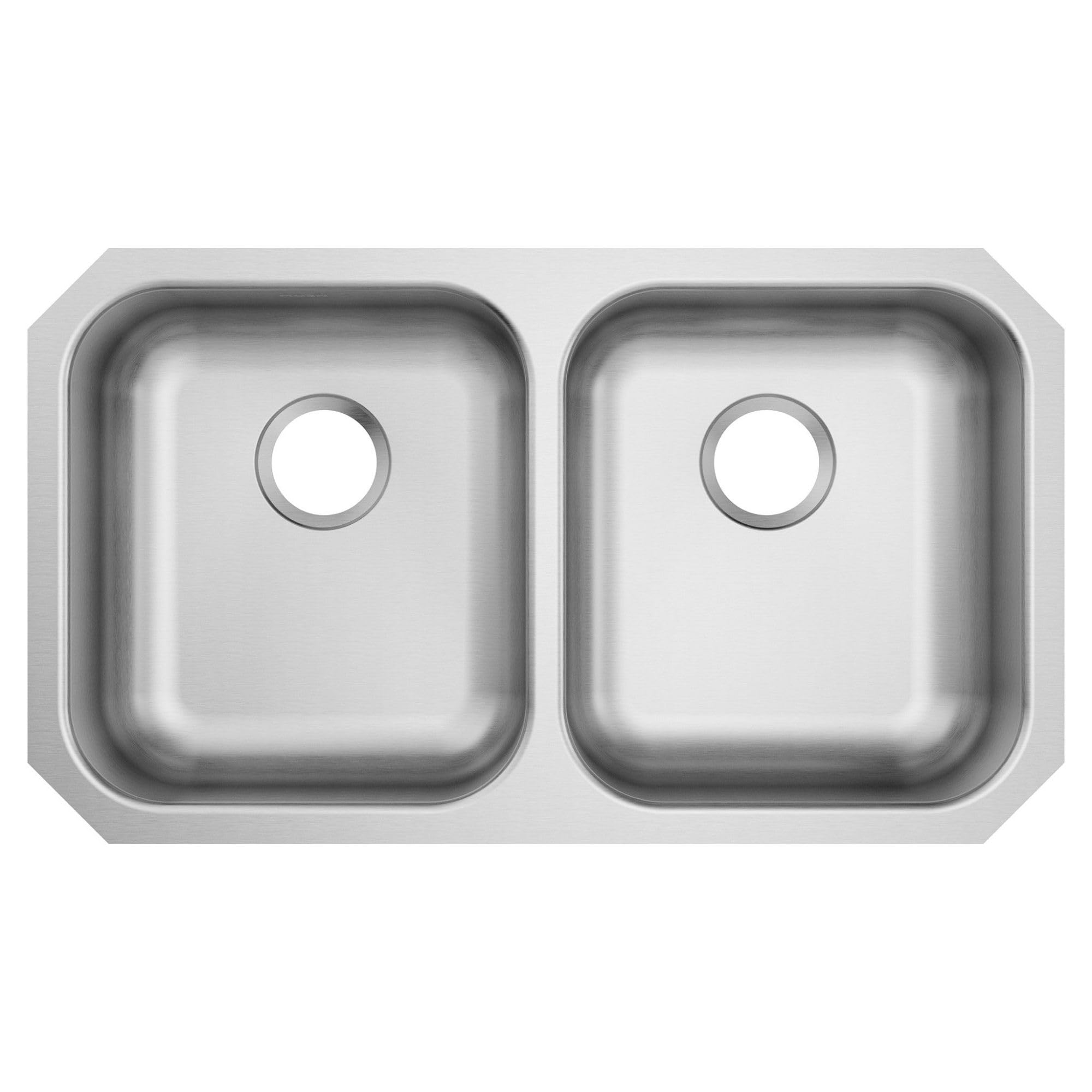 MOEN 2000 Series GS20214B 31-3/4" x 18-1/4" 50/50 Double-Bowl Undermount Kitchen Sink in Brushed Stainless Steel