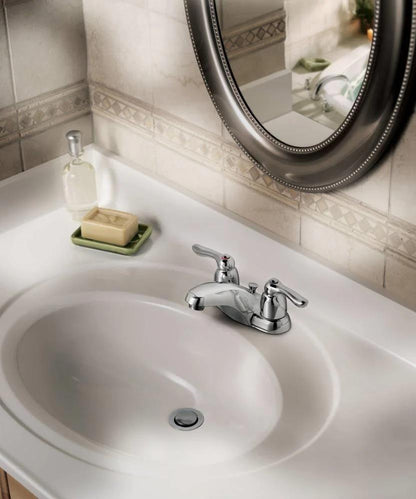 MOEN 8917 Double Handle Centerset Bathroom Faucet in Chrome (Drain Included)
