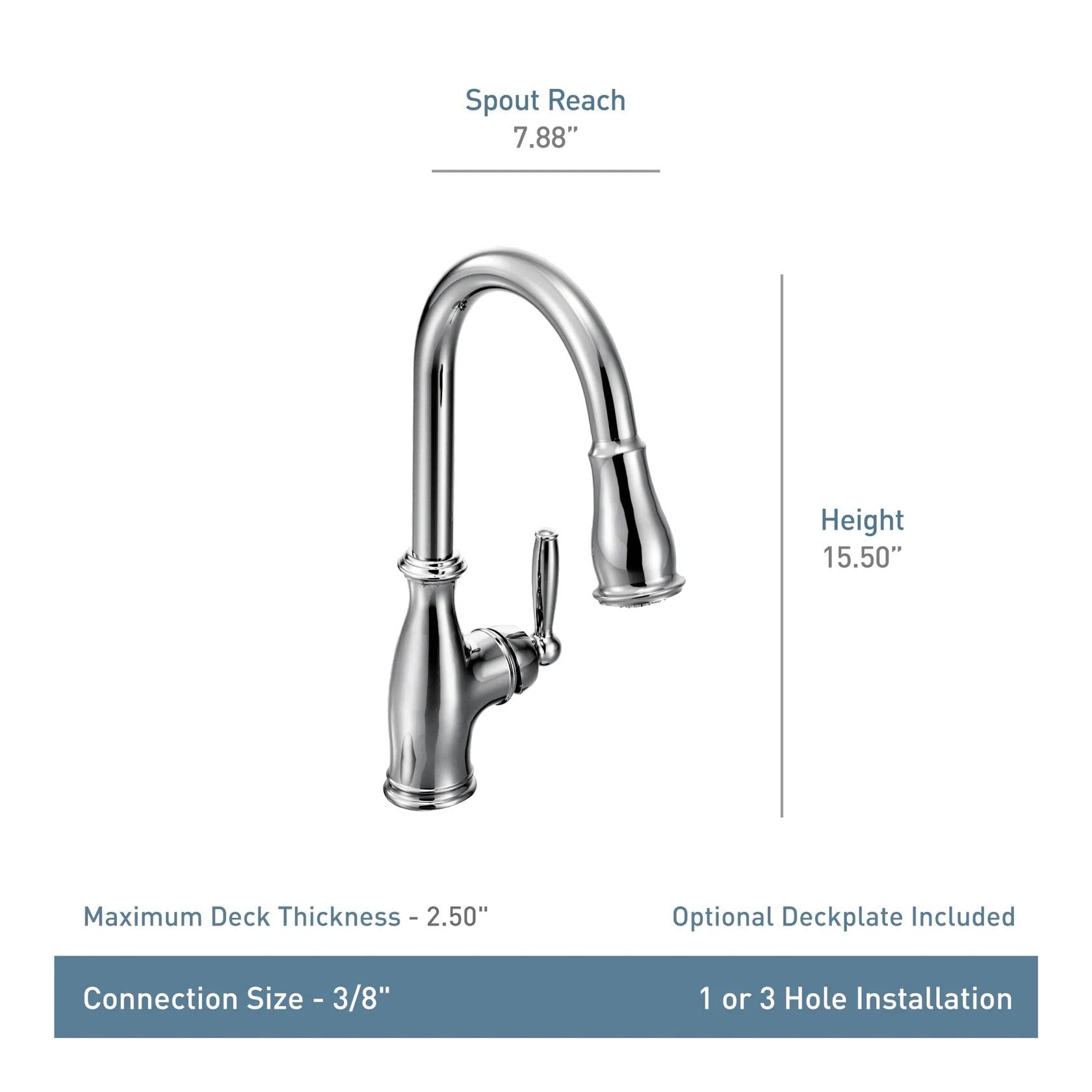 MOEN Brantford 7185ORB Single-Handle Pull-Down Sprayer Kitchen Faucet with Reflex and Power Boost in Oil Rubbed Bronze