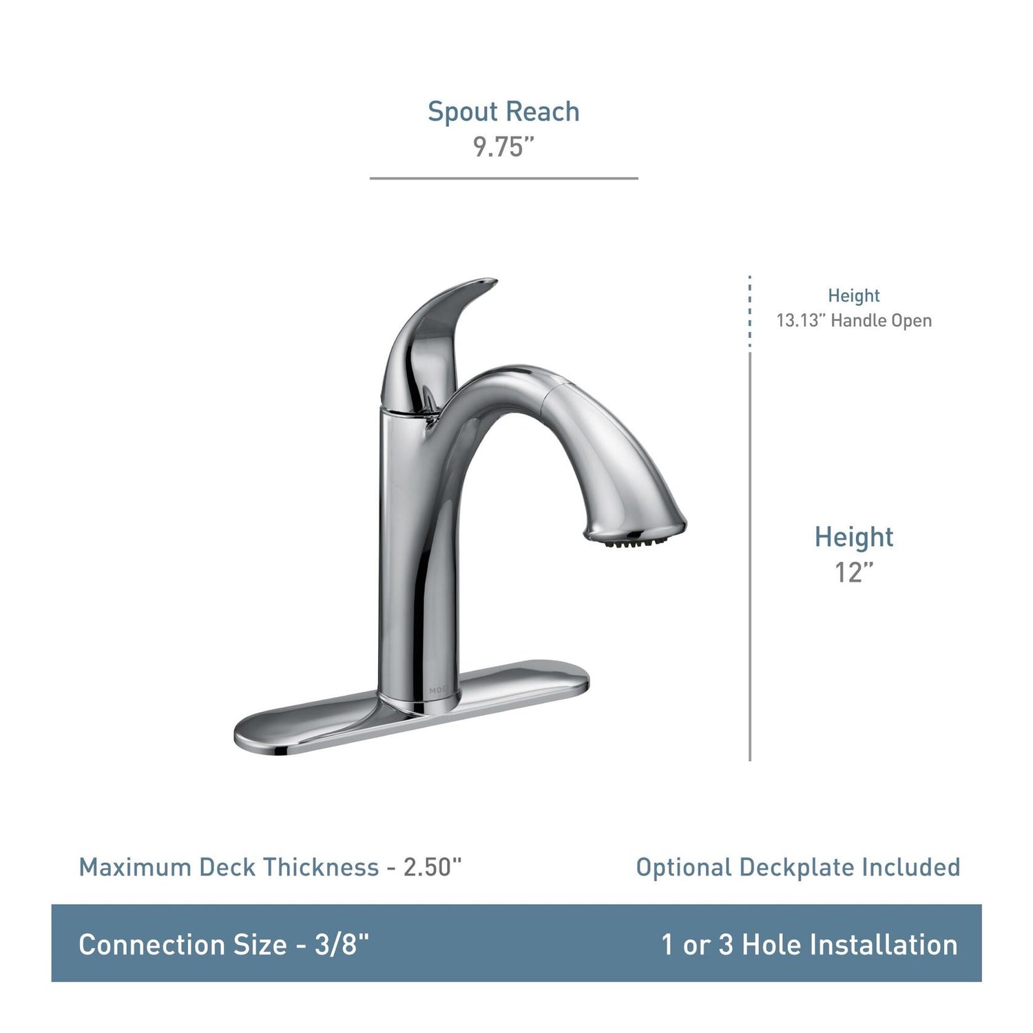 MOEN Camerist 7545SRS Pull Out Sprayer Kitchen Faucet with Spout Swivel in Spot Resist Stainless